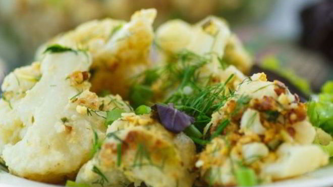 Рецепт Жаренная цветная капуста с грибами в кляре