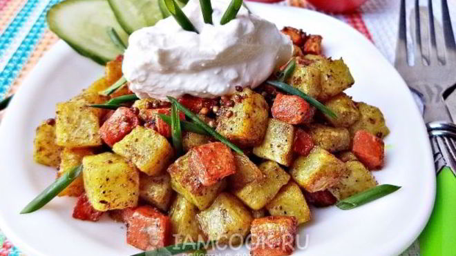 Рецепт Жареный корень сельдерея с морковью