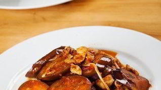 Рецепт Жареные баклажаны в соевом соусе и мирине с чесноком