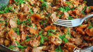 Рецепт Куриная печень с грибами