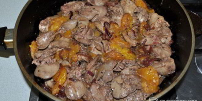 Рецепт куриная печень с мандаринами