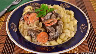 Рецепт Куриная печень с овощами в духовке