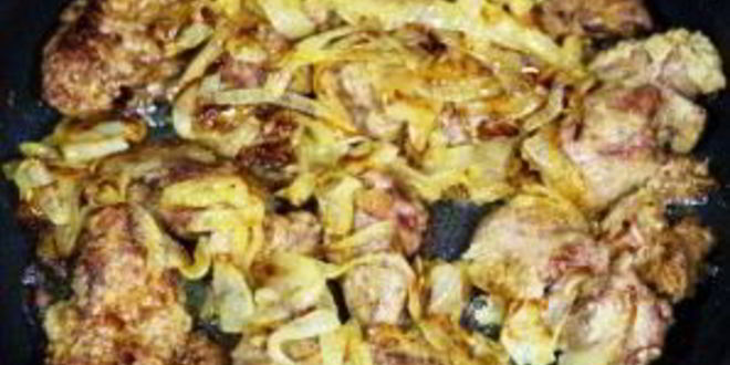 Рецепт куриная печень, жареная с луком