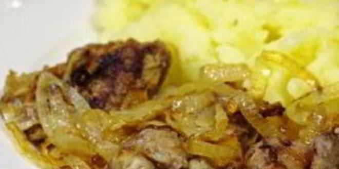 Рецепт куриная печень, жареная с луком