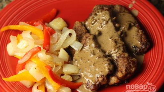 Рецепт Печень говяжья с овощами