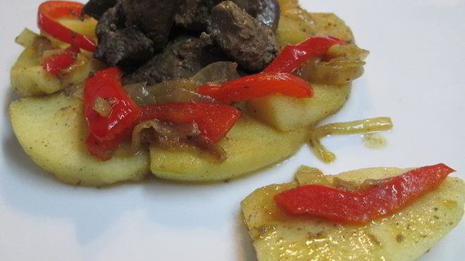 Рецепт Печень индейки с яблоками