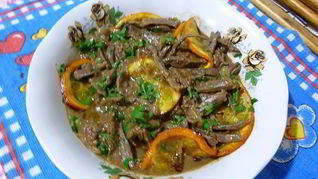 Рецепт Печень с апельсинами