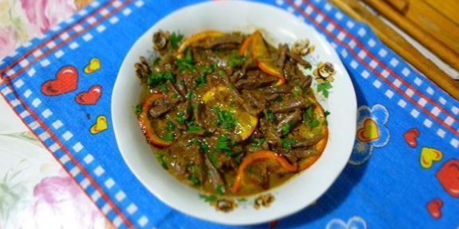 Рецепт печень с апельсинами