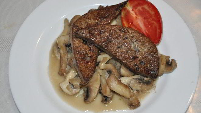 Рецепт Печень с грибами