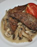 Печень с грибами