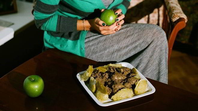 Рецепт Печень с яблоками