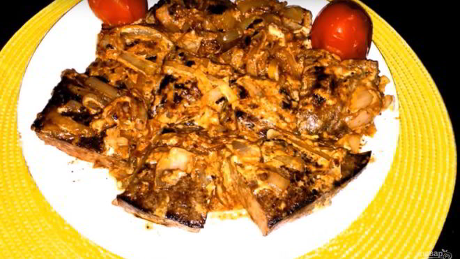 Рецепт Печень свиная со сметаной