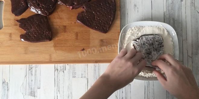 Рецепт печень в муке