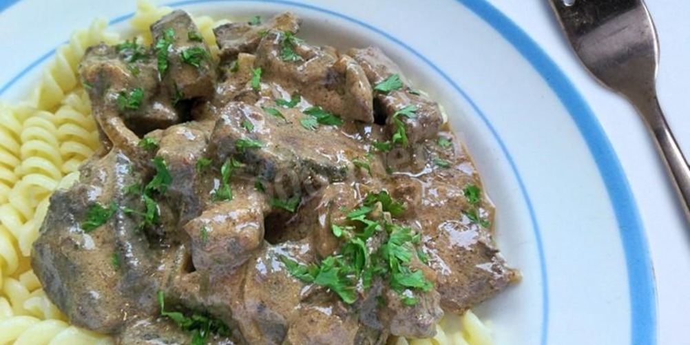Как приготовить свиная печень по строгановски
