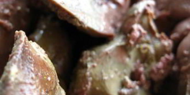 Рецепт тушеная куриная печень с яблоками