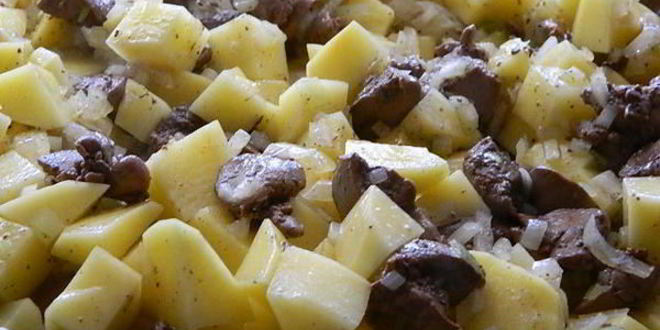 Рецепт жареная картошечка с печенью