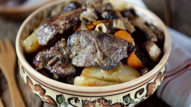 Рецепт Жареная картошка с печенью