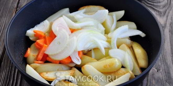 Рецепт жареная картошка с печенью