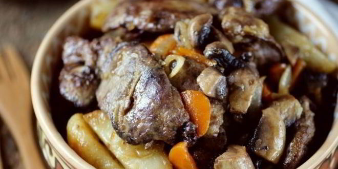 Рецепт жареная картошка с печенью