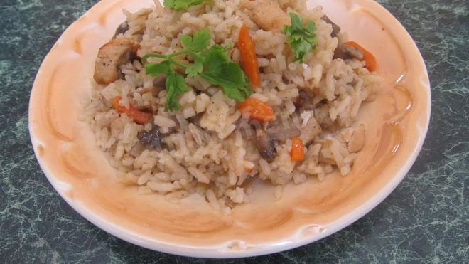 Рецепт Грибной плов с грибами и курицей