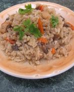 Грибной плов с грибами и курицей