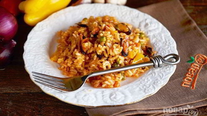 Рецепт Паэлья классическая с морепродуктами