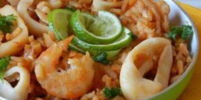 Рецепт паэлья с кальмарами