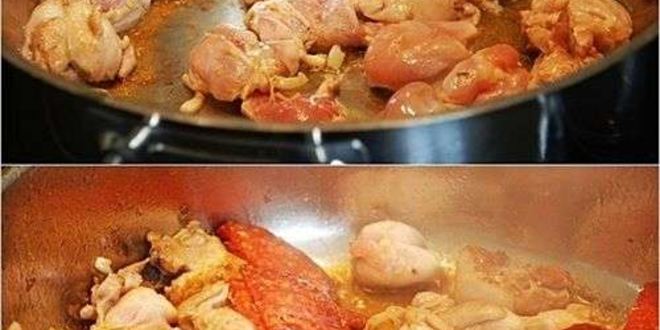 Рецепт паэлья с колбасой и морепродуктами