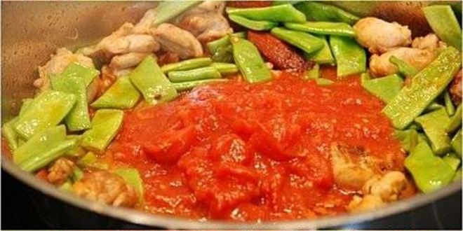 Рецепт паэлья с колбасой и морепродуктами