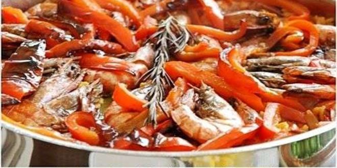 Рецепт паэлья с колбасой и морепродуктами