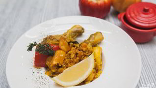 Рецепт Паэлья с морепродуктами и курицей