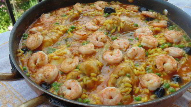 Рецепт Паэлья в стиле Море и Земля