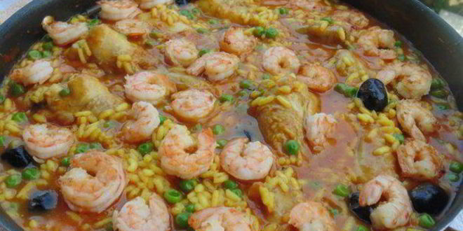 Рецепт паэлья в стиле море и земля