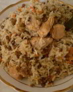 Плов из чечевицы с курицей