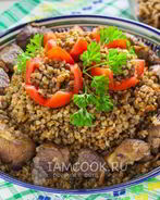 Плов из гречки с бараниной