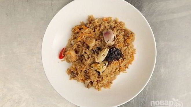 Рецепт Плов из морепродуктов в мультиварке