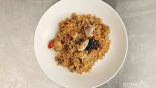Рецепт Плов из морепродуктов в мультиварке