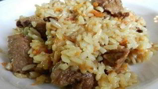 Рецепт Плов с говядиной по-узбекски в казане