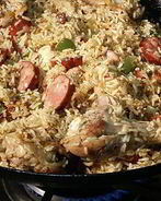 Плов с колбасой