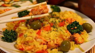 Рецепт Плов с рыбой в горшочке