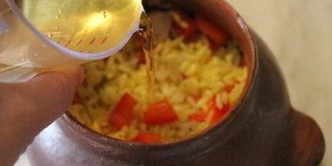 Рецепт плов с рыбой в горшочке