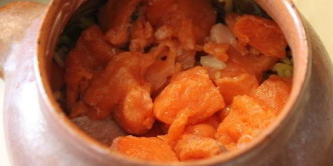 Рецепт плов с рыбой в горшочке