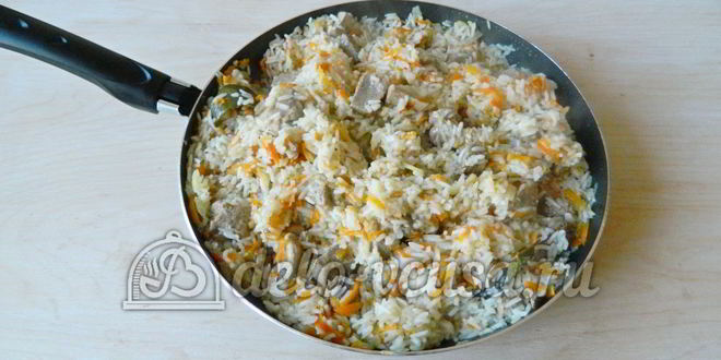 Рецепт плов со свининой на сковороде