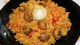 Рецепт Вегетарианский плов с грибами