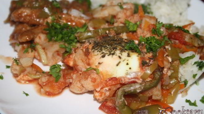 Рецепт Диетическое овощное рагу со спаржей и яйцами