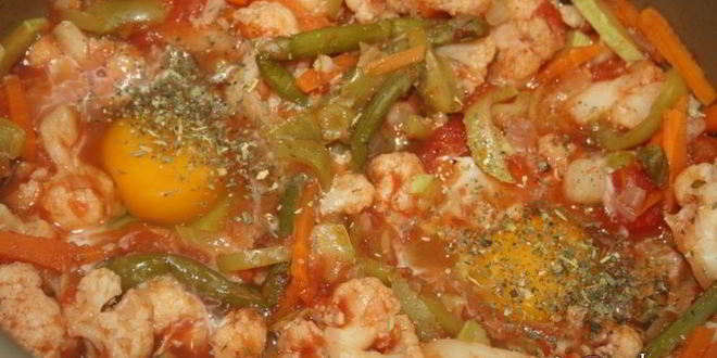 Рецепт диетическое овощное рагу со спаржей и яйцами