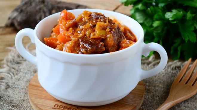 Рецепт Говяжье рагу в томатно-сливочном соусе