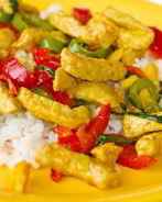 Куриное рагу с грибами и перцами