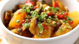 Рецепт Нежное овощное рагу с куриной грудкой