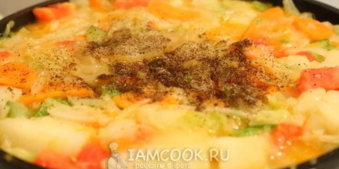 Рецепт овощное рагу из кабачков, картошки и капусты